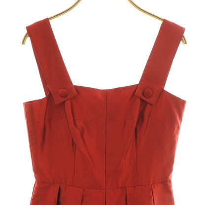 Dolce & Gabbana Dress Mimore Long Square Neck One Color Silk 40 Red BB