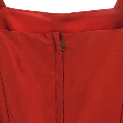 Dolce & Gabbana Dress Mimore Long Square Neck One Color Silk 40 Red BB