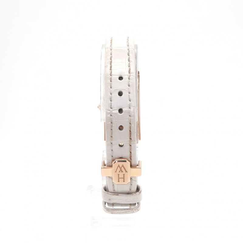 Harry Winston Avenue-c Mini Elliptic Watch Leather 18k Rose Gold 18k Pink Case