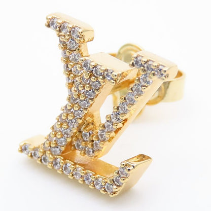 Louis Vuitton Earrings LV Iconic Strass Metal Line Stone Gold