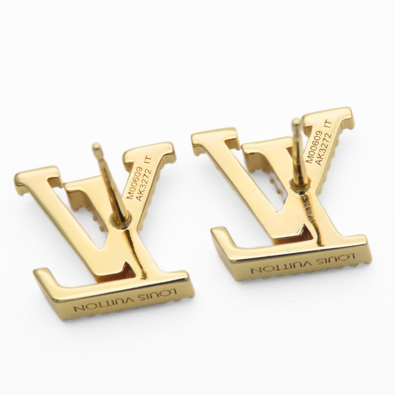 Louis Vuitton Earrings LV Iconic Strass Metal Line Stone Gold