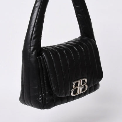 Balenciaga Monaco Shoulder Bag Black Silver Calfskin — view 3