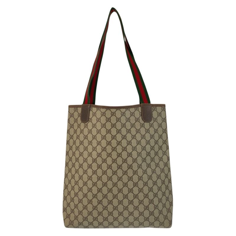 Gucci Vintage Sherry Line GG Supreme Canvas Tote Shoulder Bag