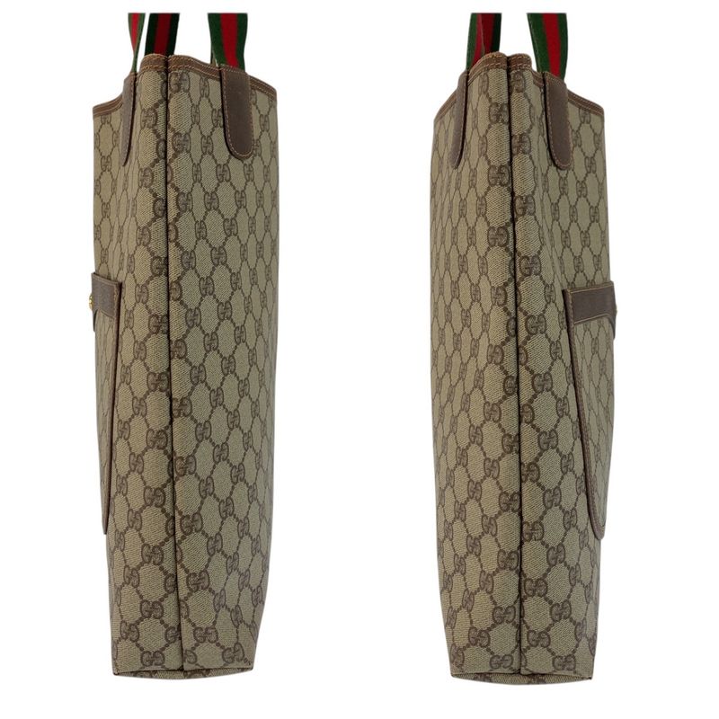 Gucci Vintage Sherry Line GG Supreme Canvas Tote Shoulder Bag