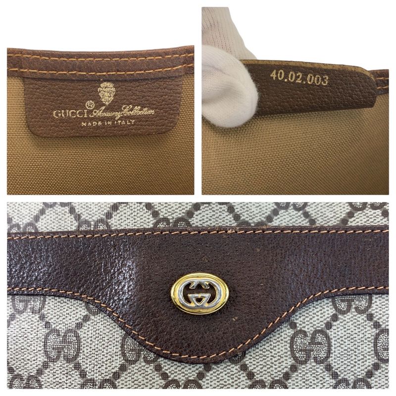 Gucci Vintage Sherry Line GG Supreme Canvas Tote Shoulder Bag