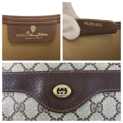 Gucci Vintage Sherry Line GG Supreme Canvas Tote Shoulder Bag