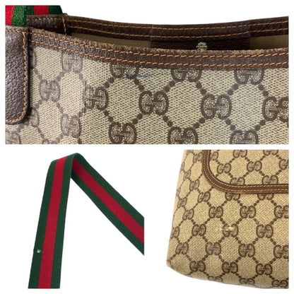 Gucci Vintage Sherry Line GG Supreme Canvas Tote Shoulder Bag