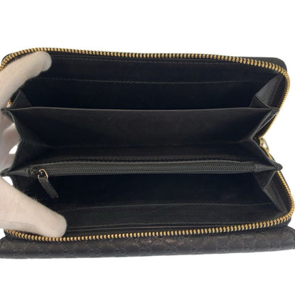 Gucci Micro Guccissima Black Gold Leather Wallet