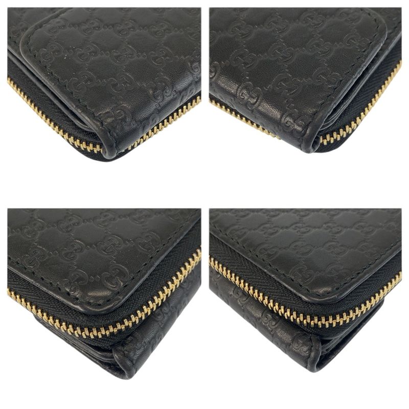 Gucci Micro Guccissima Black Gold Leather Wallet