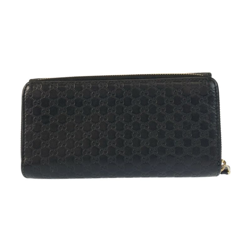 Gucci Micro Guccissima Black Gold Leather Wallet