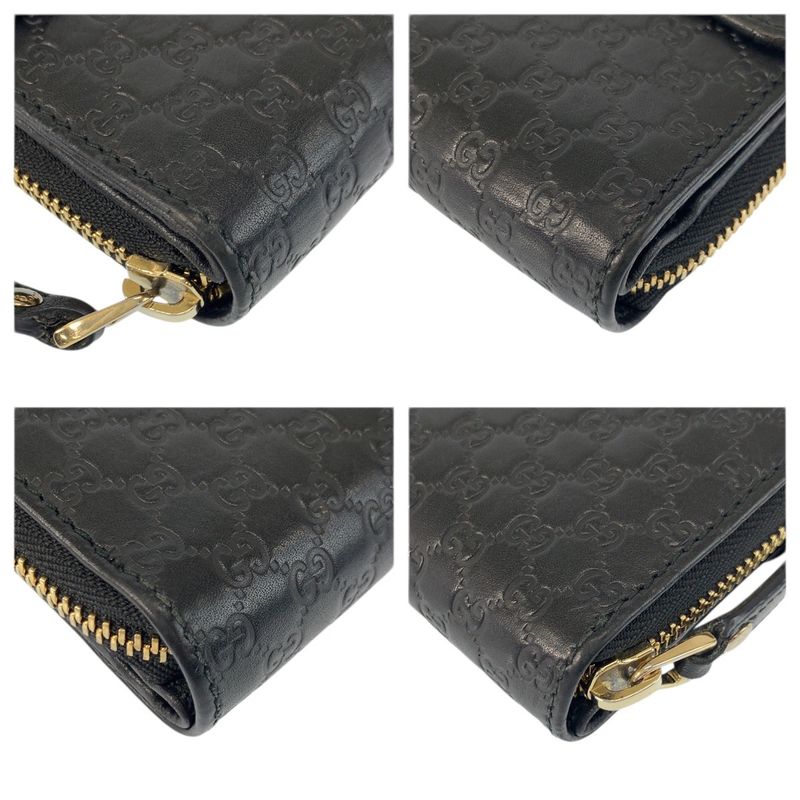Gucci Micro Guccissima Black Gold Leather Wallet