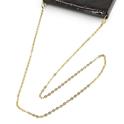Louis Vuitton Monogram Vernis Pochette Felicie Chain Wallet Leather Amarante
