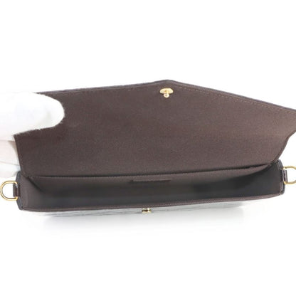 Louis Vuitton Monogram Vernis Pochette Felicie Chain Wallet Leather Amarante