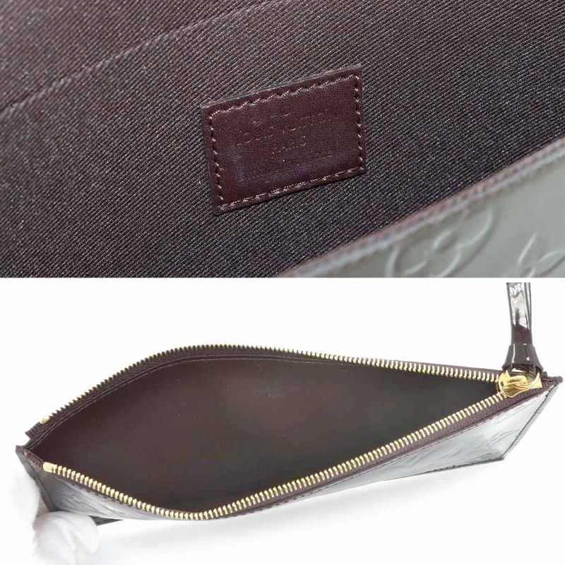 Louis Vuitton Monogram Vernis Pochette Felicie Chain Wallet Leather Amarante