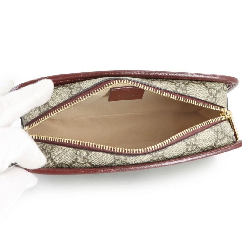 Gucci Interlocking Clutch Second GG Supreme Leather Beige