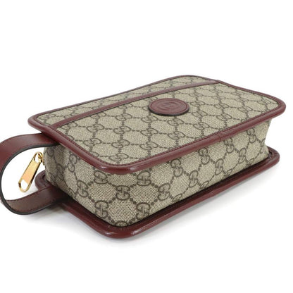 Gucci Interlocking Clutch Second GG Supreme Leather Beige