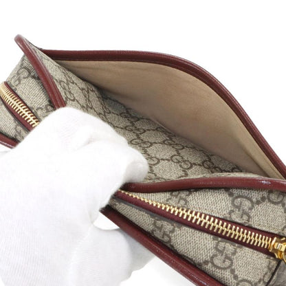 Gucci Interlocking Clutch Second GG Supreme Leather Beige