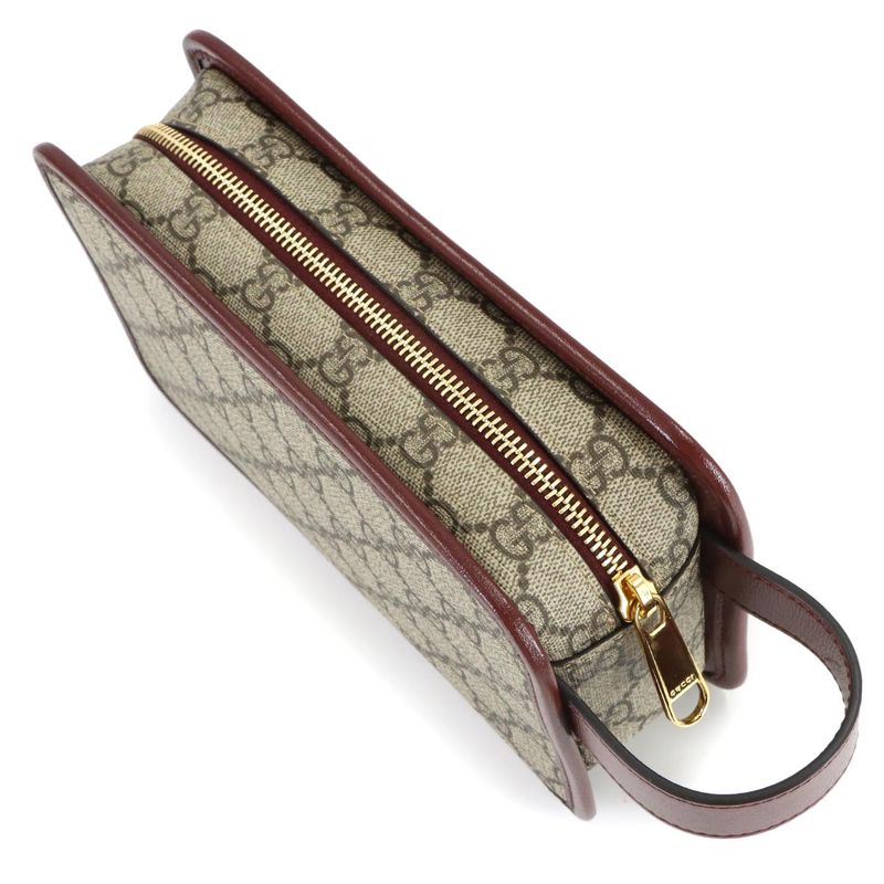 Gucci Interlocking Clutch Second GG Supreme Leather Beige