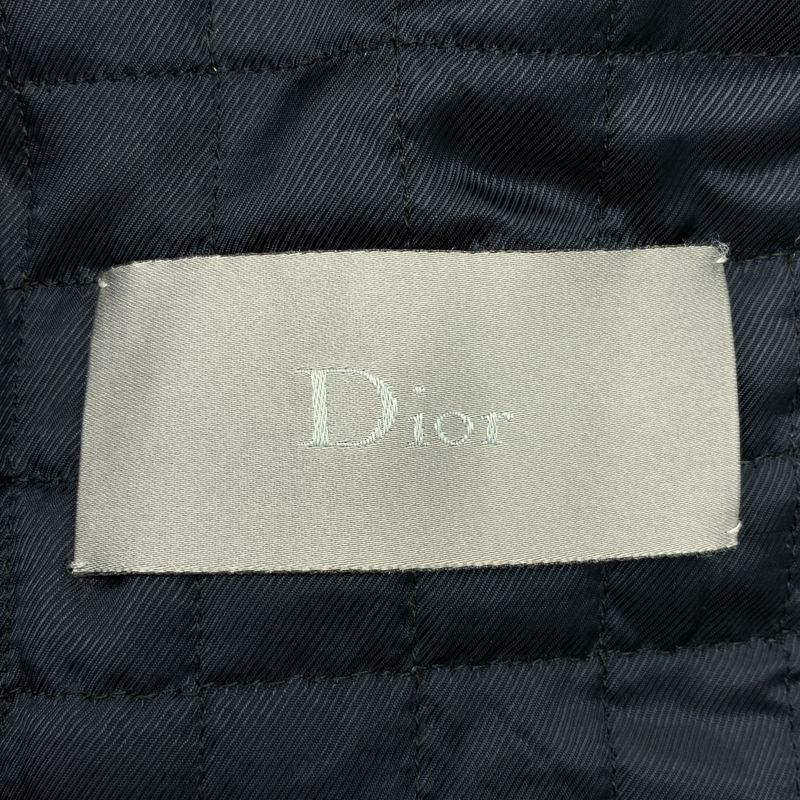 Dior Homme Leather Jacket Sheepskin Lamb Double Rider's Quilted Fully Lined 44