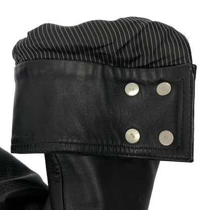 Dior Homme Leather Jacket Sheepskin Lamb Double Rider's Quilted Fully Lined 44