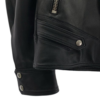 Dior Homme Leather Jacket Sheepskin Lamb Double Rider's Quilted Fully Lined 44