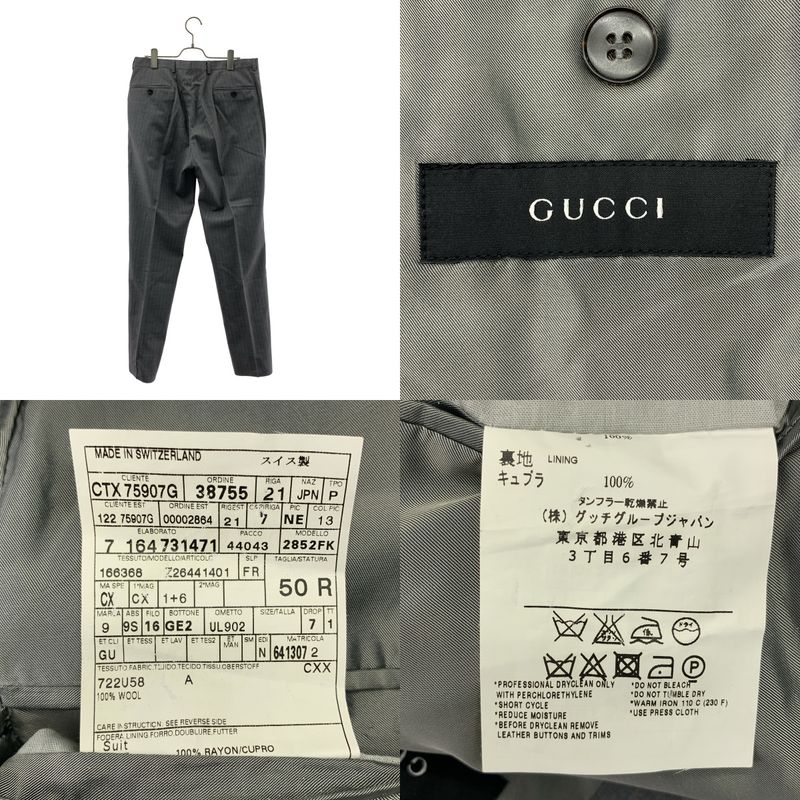 Gucci Set Logo Button Tailored Breasted Jacket Fully Lined Trousers Pants 50