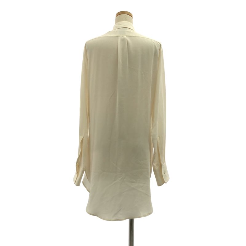 Bottega Veneta Silk Quilted Long Shirt Blouse 38 Ecru