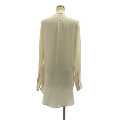 Bottega Veneta Silk Quilted Long Shirt Blouse 38 Ecru