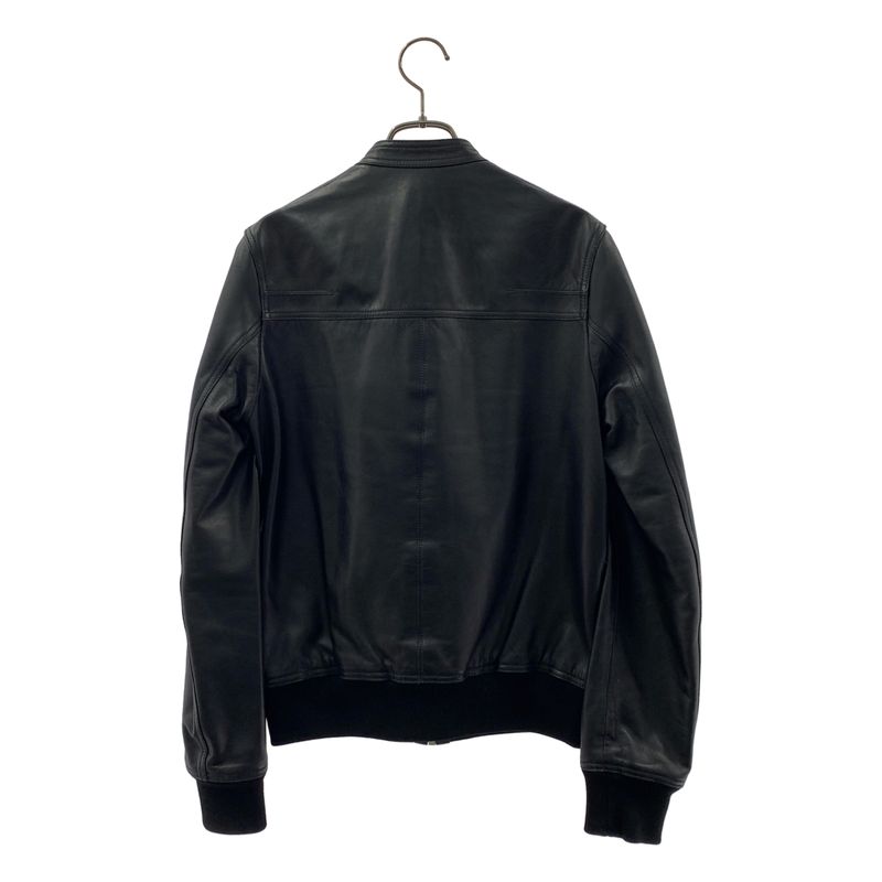 Dior Homme Leather Jacket Sheep Lamb Single Fully Lined 44 Black