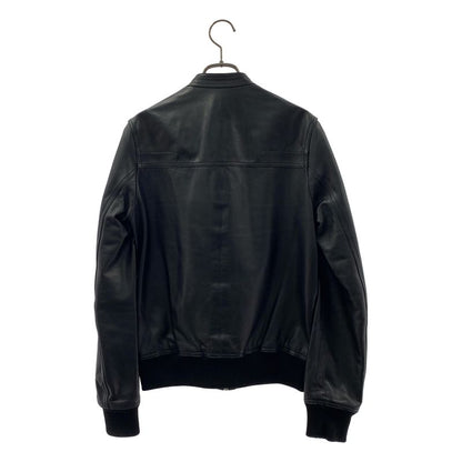 Dior Homme Leather Jacket Sheep Lamb Single Fully Lined 44 Black