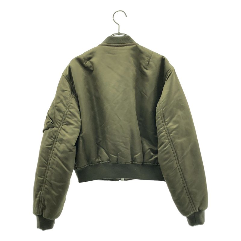 Celine Nylon Cropped Bomber Jacket 36 Khaki