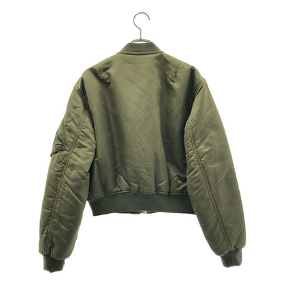 Celine Nylon Cropped Bomber Jacket 36 Khaki