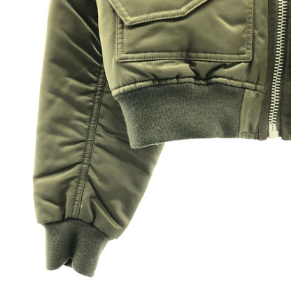 Celine Nylon Cropped Bomber Jacket 36 Khaki