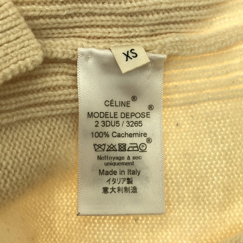 Celine by Phoebe Philo Cashmere Triomphe Knit XS Ivory Sweater