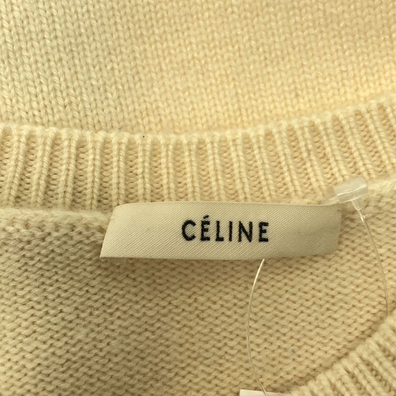 Celine by Phoebe Philo Cashmere Triomphe Knit XS Ivory Sweater