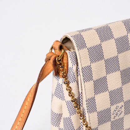 Louis Vuitton Shoulder Bag Damier Azur Favorite MM Canvas — view 4
