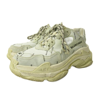Balenciaga Triple S Sneakers Shoes Low Cut Thick Sole Leather 40 White