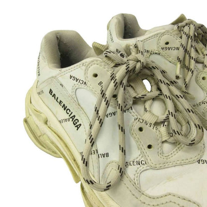 Balenciaga Triple S Sneakers Shoes Low Cut Thick Sole Leather 40 White