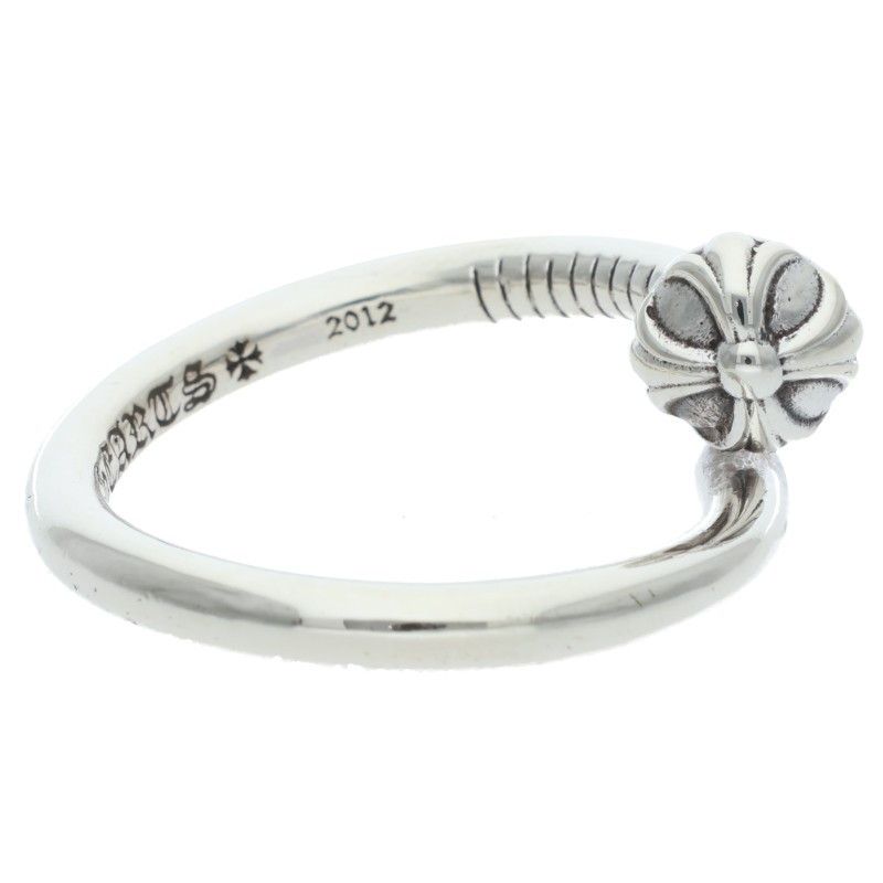 Chrome Hearts Nail Crsball Cross Ball Silver Ring