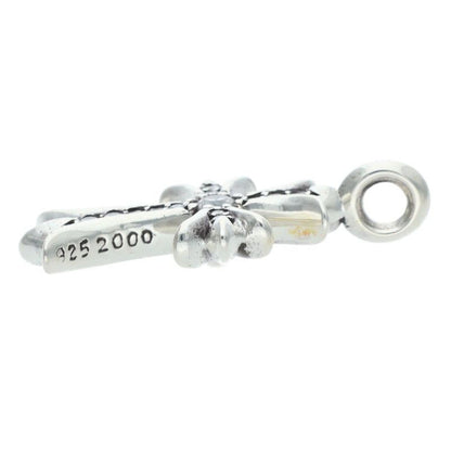 Chrome Hearts Tny Crsf P Dmnd Tiny Fat Cross Pave Diamond Pendant Silver