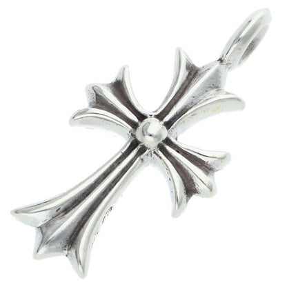 Chrome Hearts Tny Crsf P Dmnd Tiny Fat Cross Pave Diamond Pendant Silver