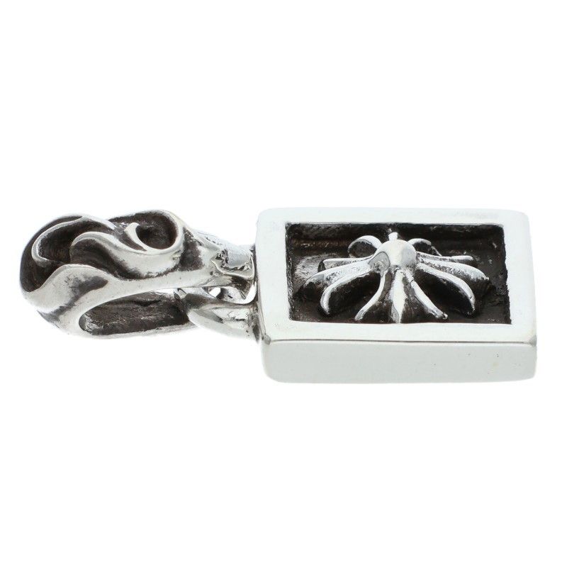 Chrome Hearts Framed CH Plus Charm Silver Necklace Top