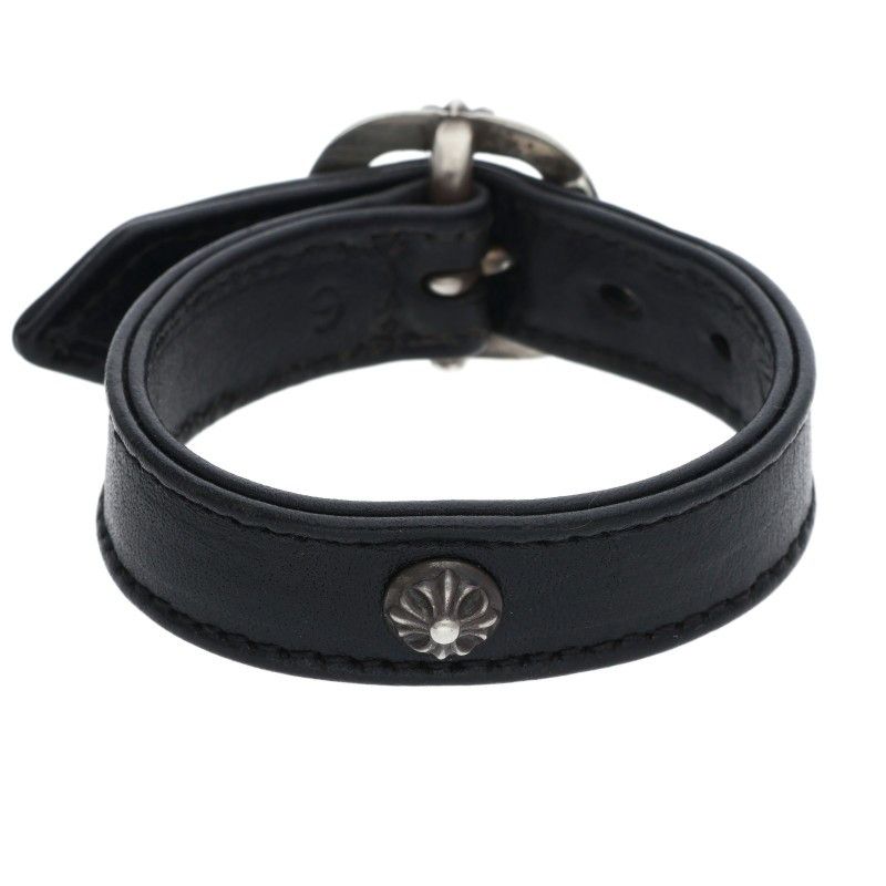 Chrome Hearts Gunslinger Crossball Leather Bracelet 9