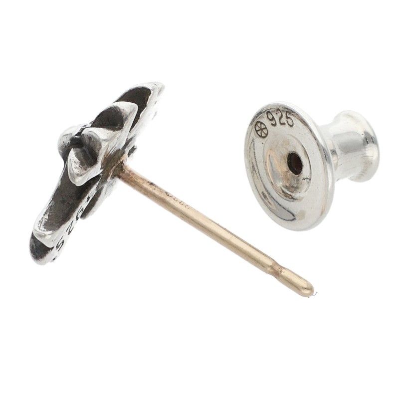 Chrome Hearts No2 CH Crs CH Cross Stud Silver Earrings