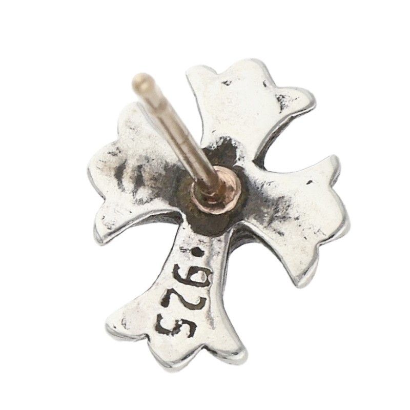 Chrome Hearts No2 CH Crs CH Cross Stud Silver Earrings