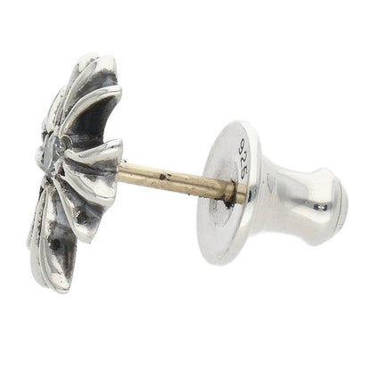 Chrome Hearts No2 CH Crs Dia CH Cross Stud 1 Diamond Silver Earrings