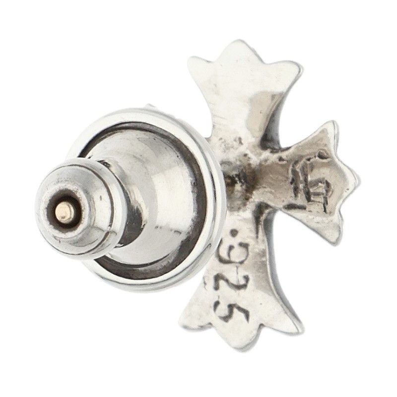 Chrome Hearts No2 CH Crs Dia CH Cross Stud 1 Diamond Silver Earrings