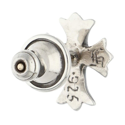 Chrome Hearts No2 CH Crs Dia CH Cross Stud 1 Diamond Silver Earrings