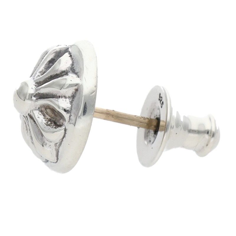 Chrome Hearts Stud Crsbll Cross Ball Silver Earrings