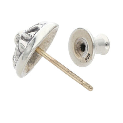 Chrome Hearts Stud Crsbll Cross Ball Silver Earrings